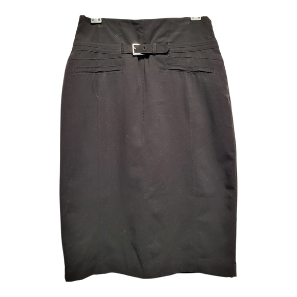 Worthington Black Pencil Skirt With Belt Festure Elegant Fit - Size 8 - Picture 1 of 6